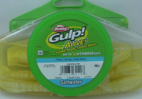 GASHPSHR3-PW  Gulp Alive 3" Shrimp Pearl White