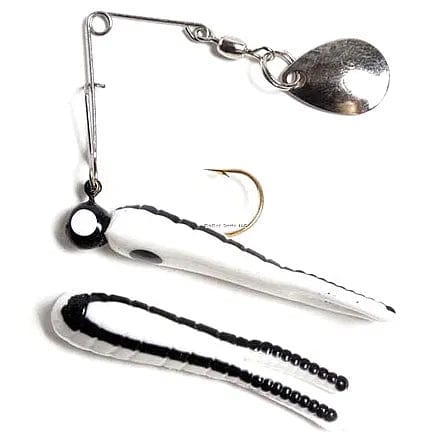 021st-23n  Betts Spin 1/32oz Split Tail White/Black Stripe