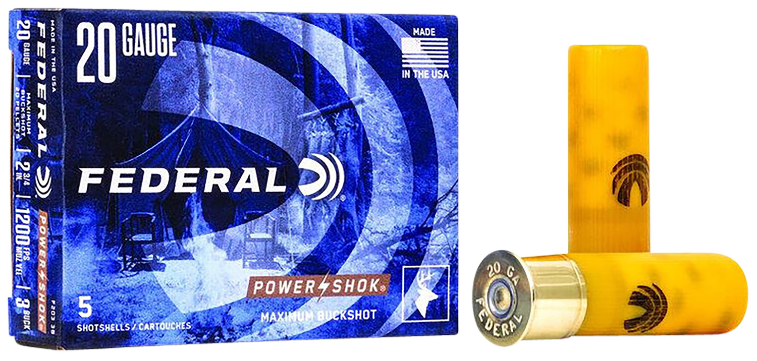 Fed F1271B|Federal Power-Shok Buck 12 Gauge 2.75" 1 Buck 5/bx