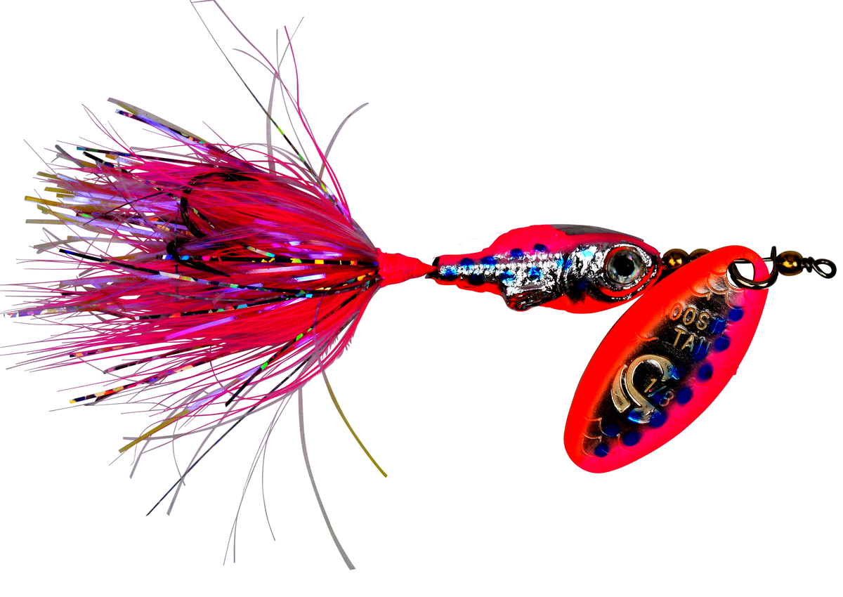 YK2206-PKTR   Rooster Tail Minnow 1/16oz Hot Pink Trout