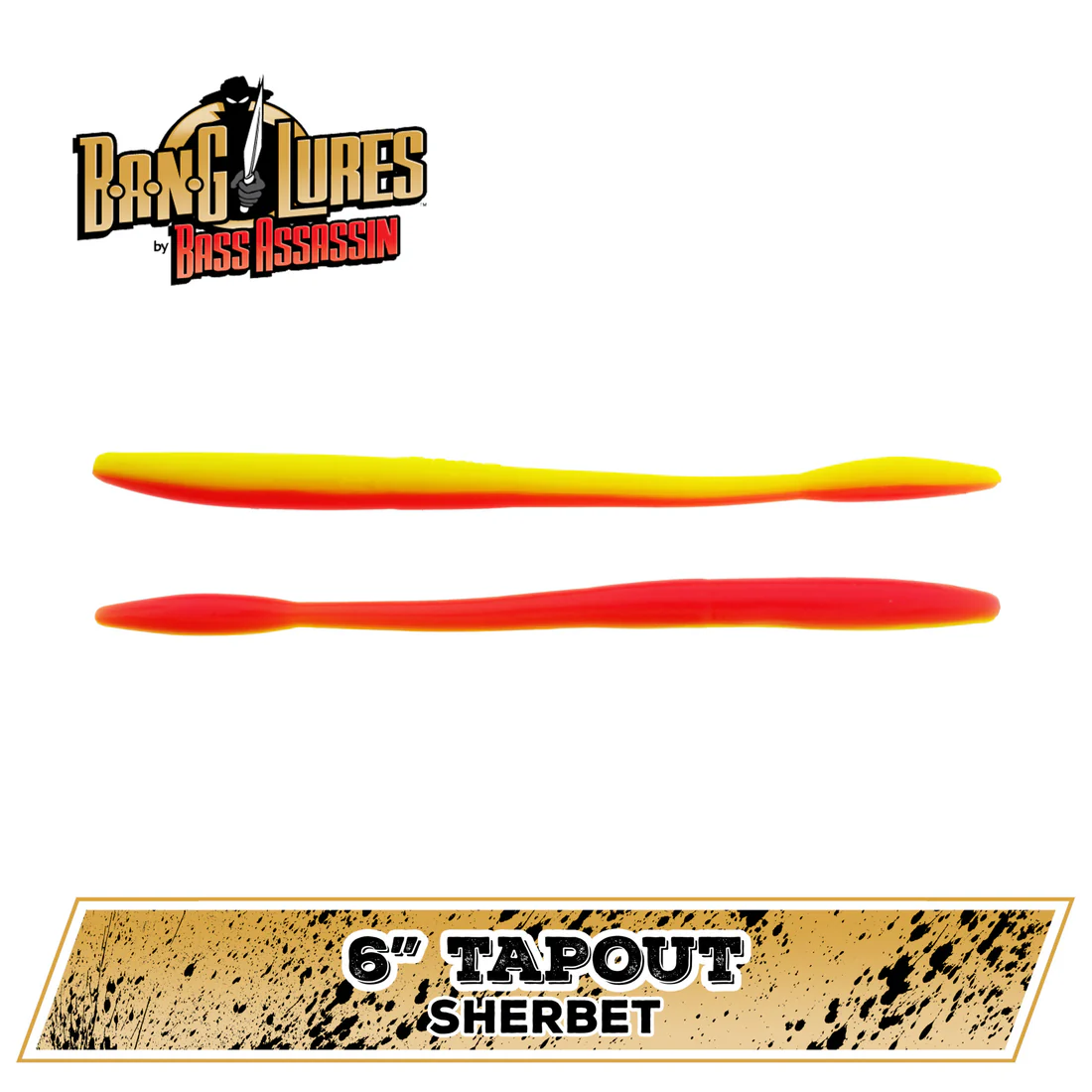 TO59342   Bass Assassin 6" Tapout Worm Sherbert 20ct