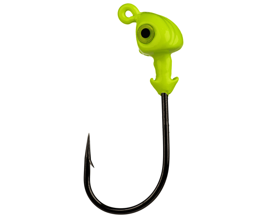FJH18-801   Strike King Flat's Jigheads 1/8oz Chartreuse 3pk