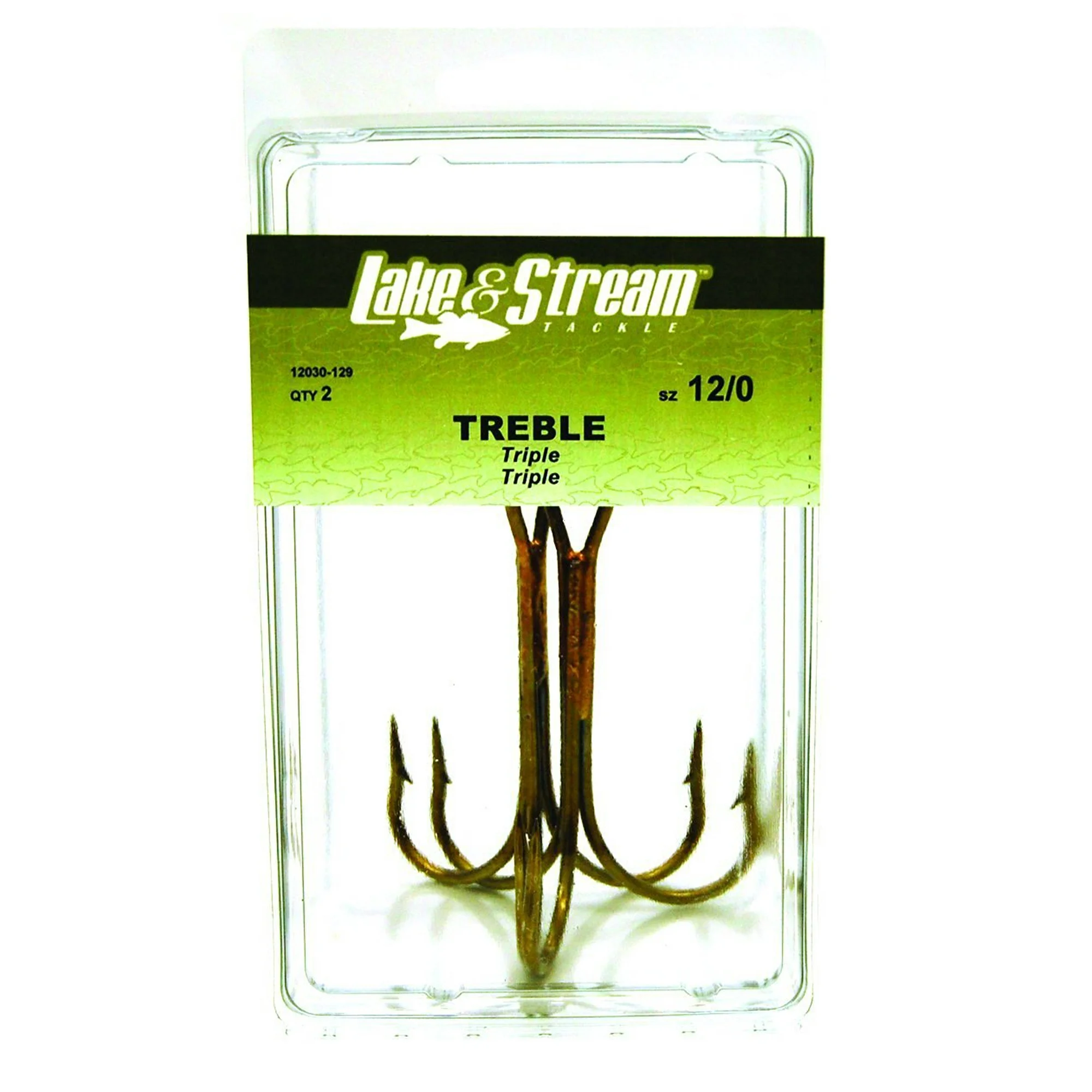 12030-129   Eagle Claw Treble hook 12/0   2pk