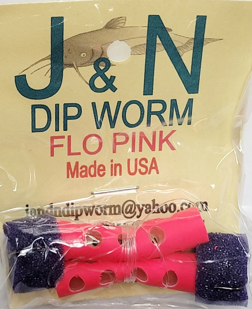 J&N Catfish Dipbait Worms-Pink