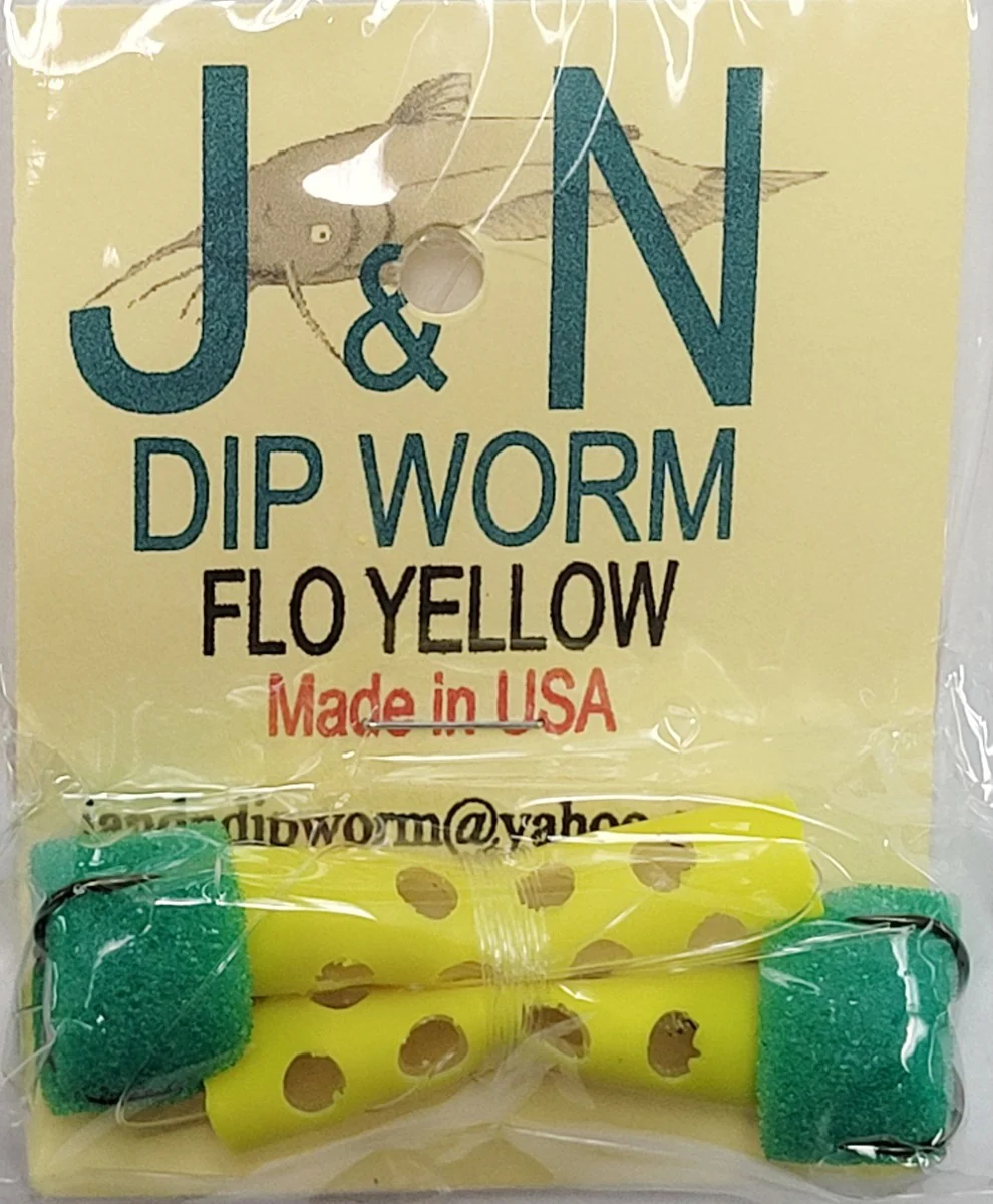 J&N Catfish Dipbait Worms-Yellow