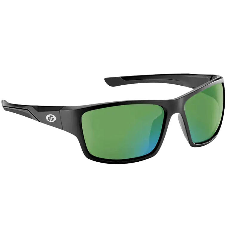 7712BAG   Flying Fisherman Sand Bank Sunglasses Black-Green Mirror