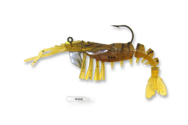 E-VS35R-14-07 Vudu 3.5" Rattler Shrimp 1/4oz Rootbeer 2pk