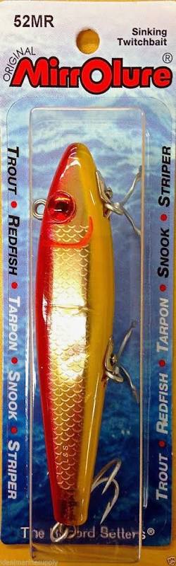 52mr-28|Mirrolure Sinking Twithbait Red/Yellow/Gold